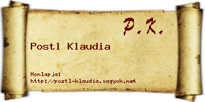 Postl Klaudia névjegykártya